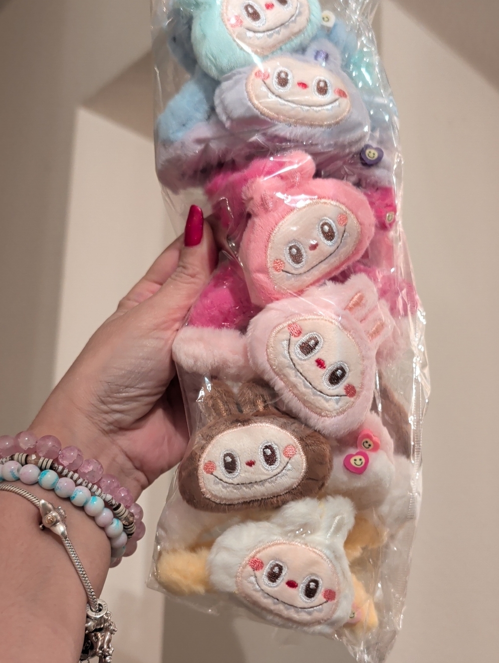2 Random Plush Character Hair Clips - Pastel Multi-Color Set - Picture 1 of 1
